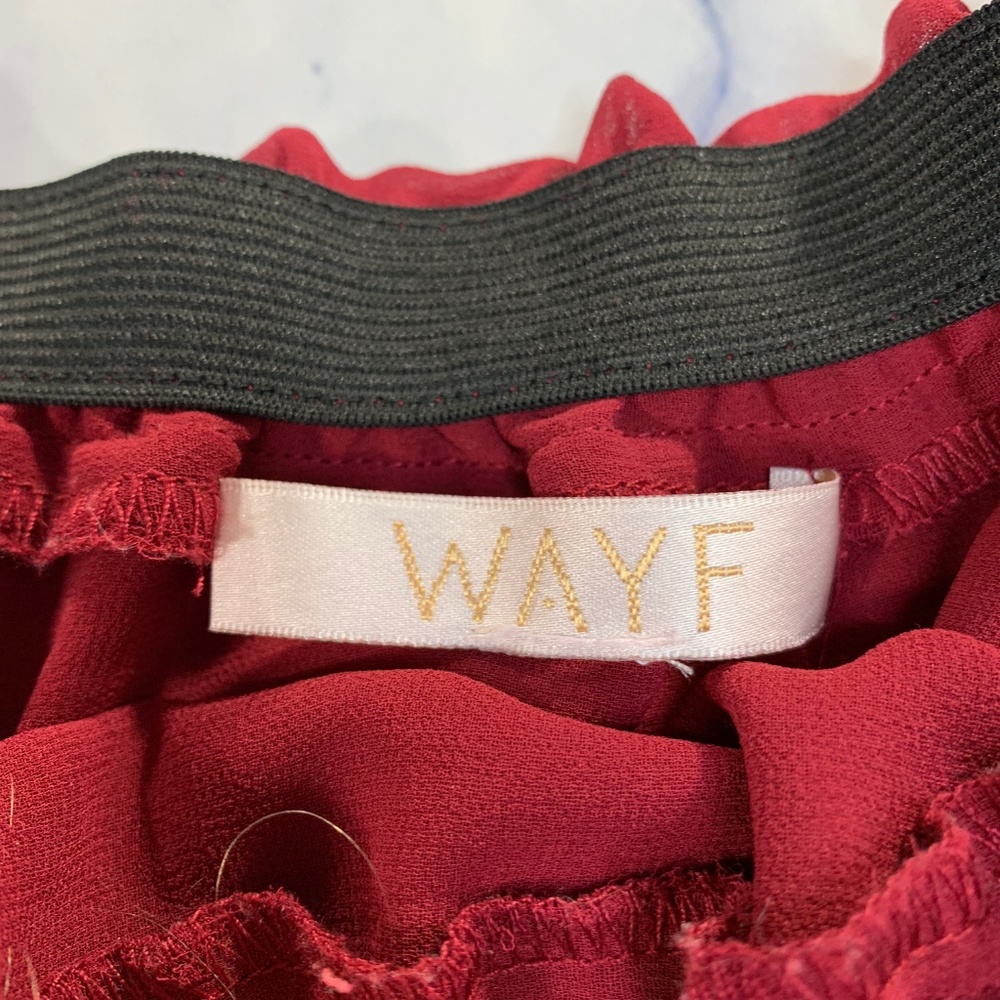 Wayf Red Off Shoulder Bell Long Sleeve Blouse - Picture 7 of 8